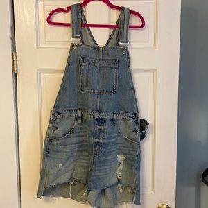 Hudson Jean Short Overalls Size L EUC